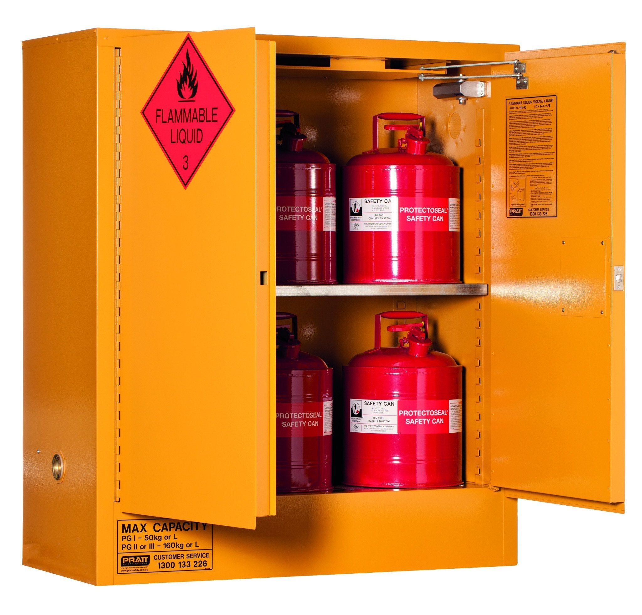 160L Flammable Liquids Storage Cabinet, Flammable - DG Safety