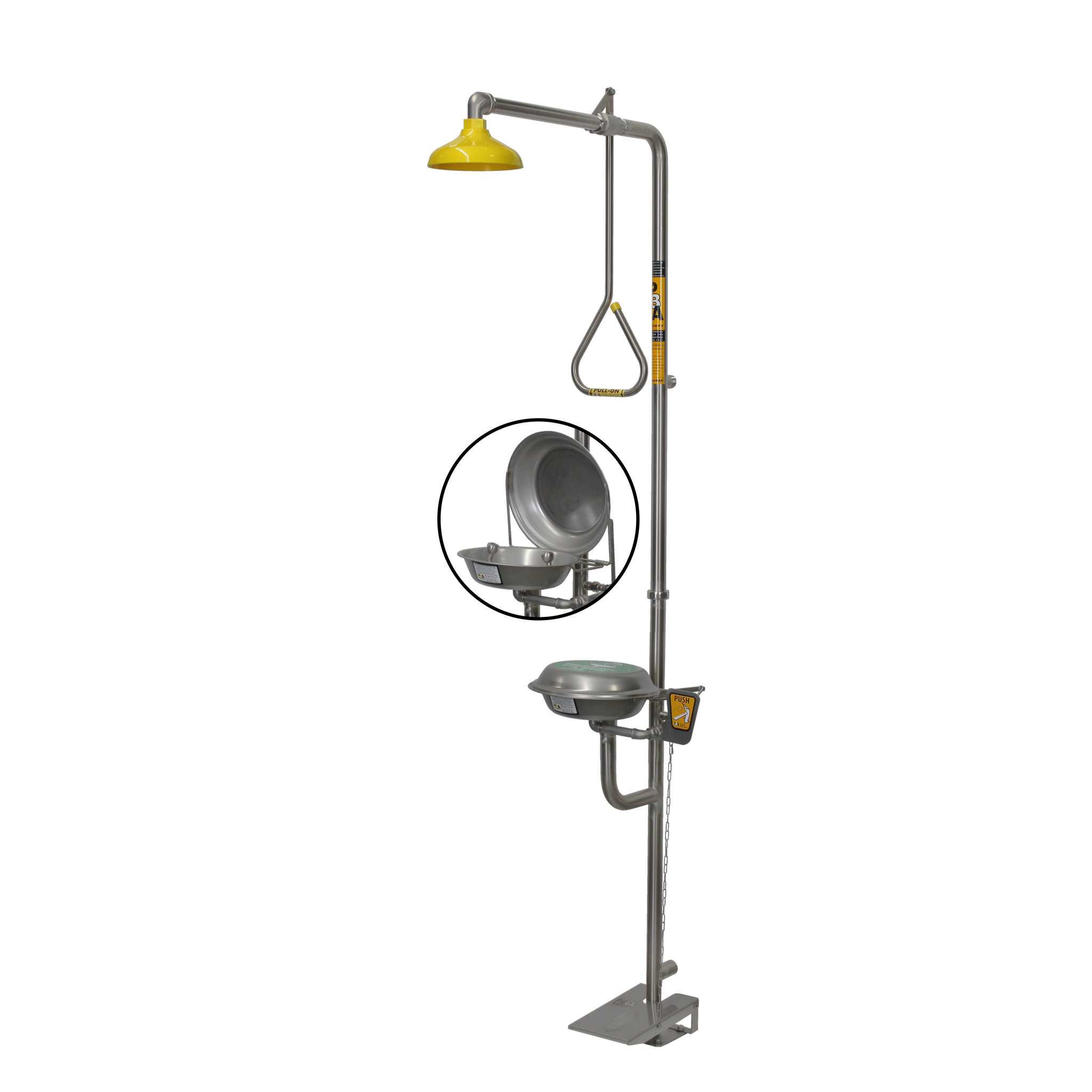 SE693 Combination Shower & Eye Wash Hand & Foot Operated Self Closing Lid
