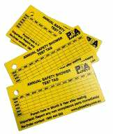 SE AT TAG5 Aluminium Annual Test Tags for Safety Showers & Eye Wash Units