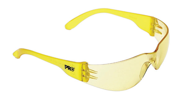 Amber medium impact safety glasses