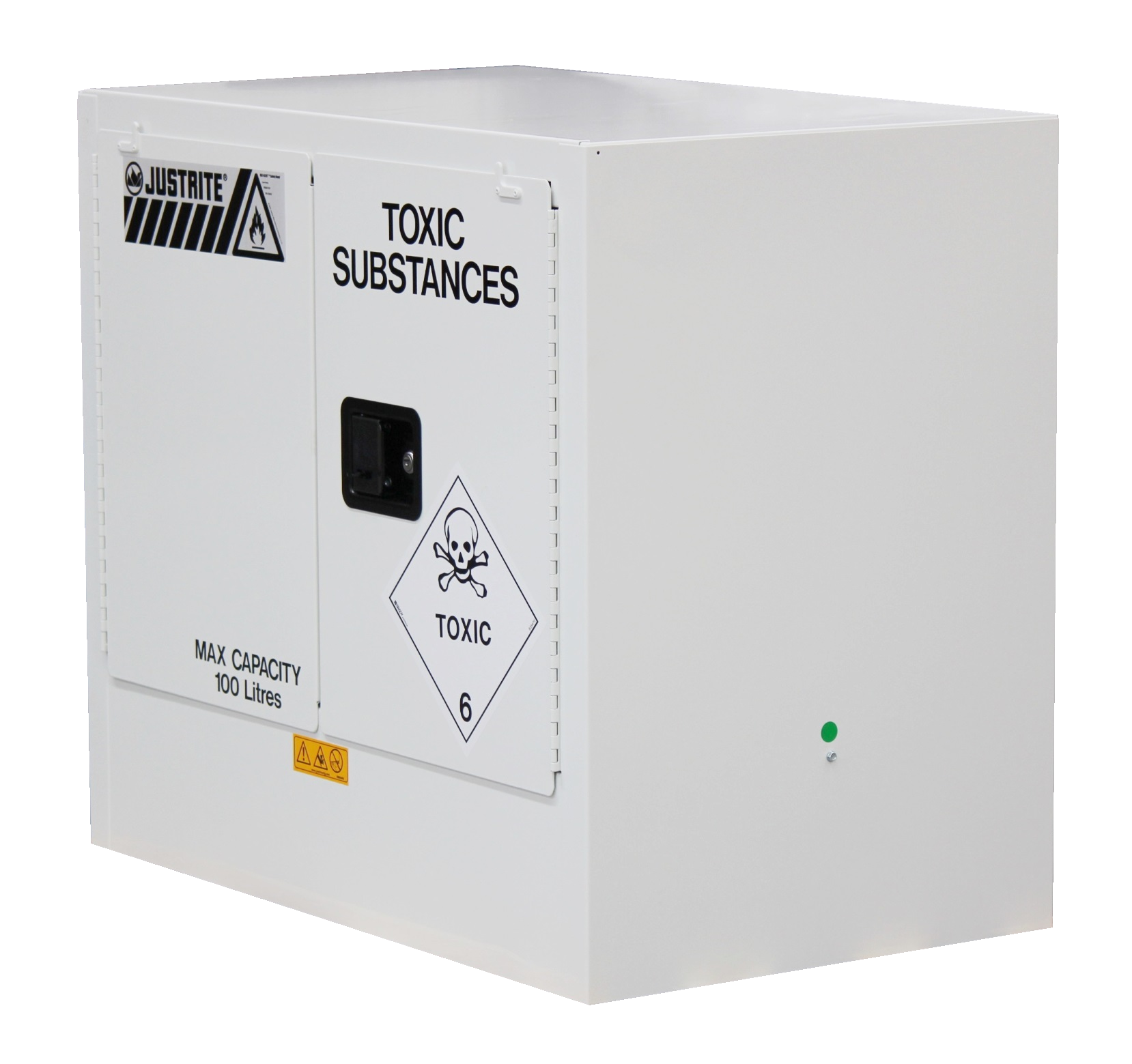 100L Justrite Toxic Cabinet 2 Shelves 2 Door