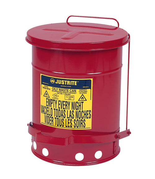 Justrite 23 L Oily Waste Can Foot Operated Cover