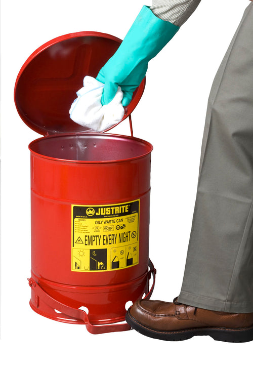 Justrite 23 L Oily Waste Can Foot Operated Cover