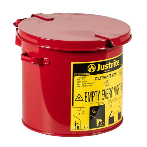 Justrite 8 L Oily Waste Can Hand Operated Cover