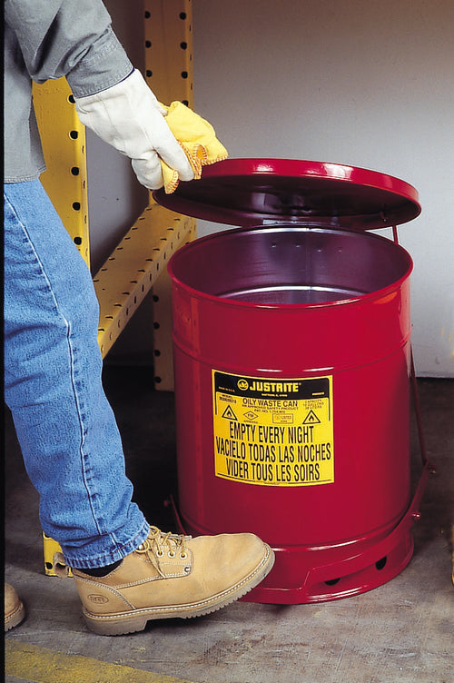Justrite 38 L Oily Waste Can Foot Operated Cover