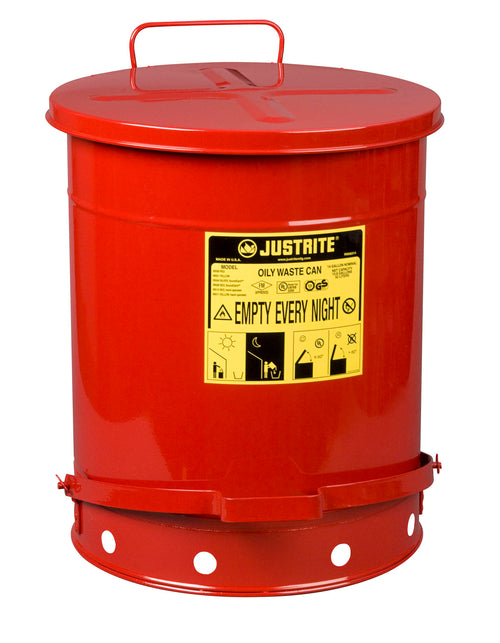 Justrite 55 L Oily Waste Can Foot Operated Cover