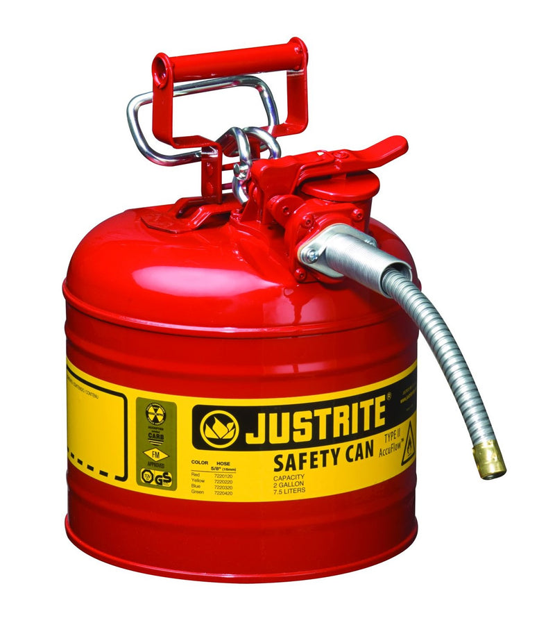 Justrite 7.5 Litre Dispensing Safety Can - 19mm Hose