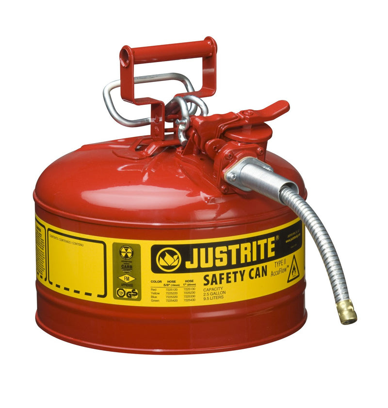 Justrite 9.5 Litre Dispensing Safety Can - 19mm Hose