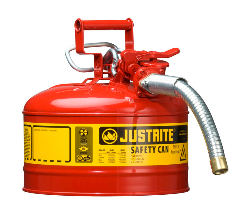 Justrite 9.5 Litre Dispensing Safety Can - 25mm Hose