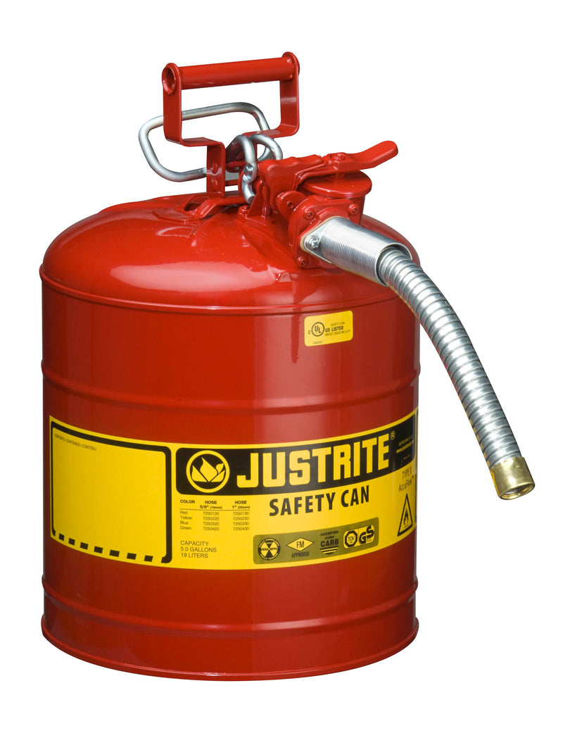 Justrite 19 Litre Dispensing Safety Can -25mm Hose