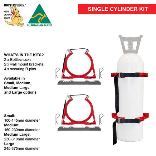 Single Medium Bottlechock Cylinder Restraint - BG1M