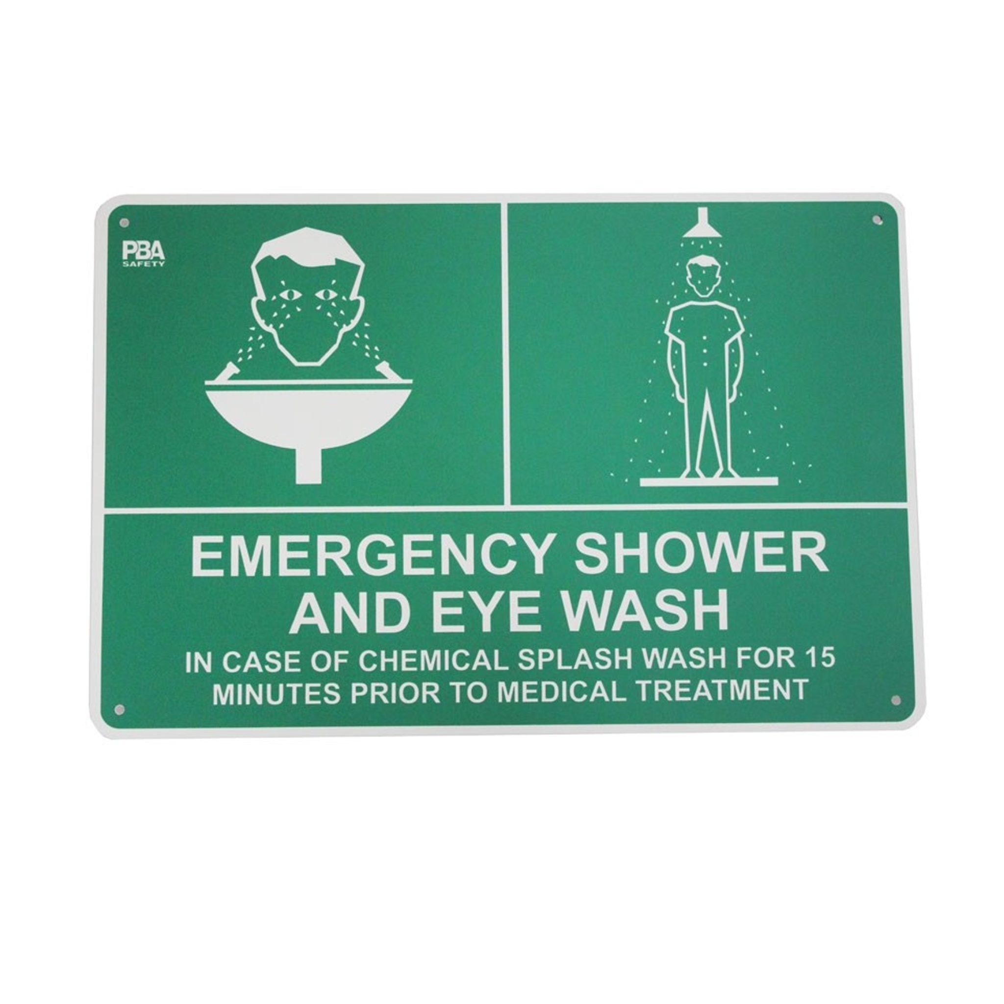 Safety Shower and Eye Wash Combo Sign - Poly