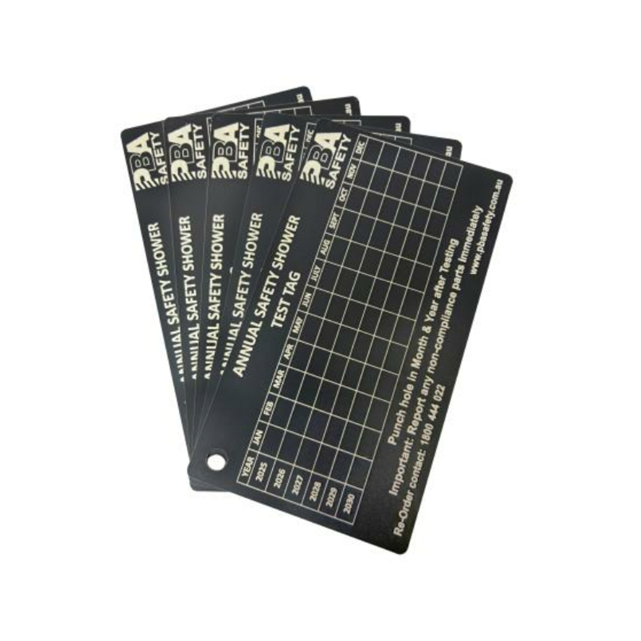 SE-AT-TAG5 Aluminum Annual Test Tags for Safety Showers & Eye Wash Units