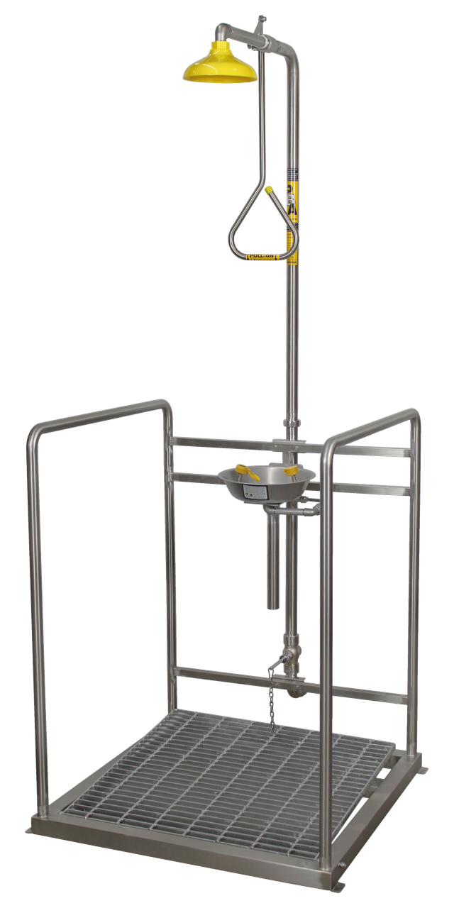 SE105 Shower Eye Wash with Bowl, Platform Operated