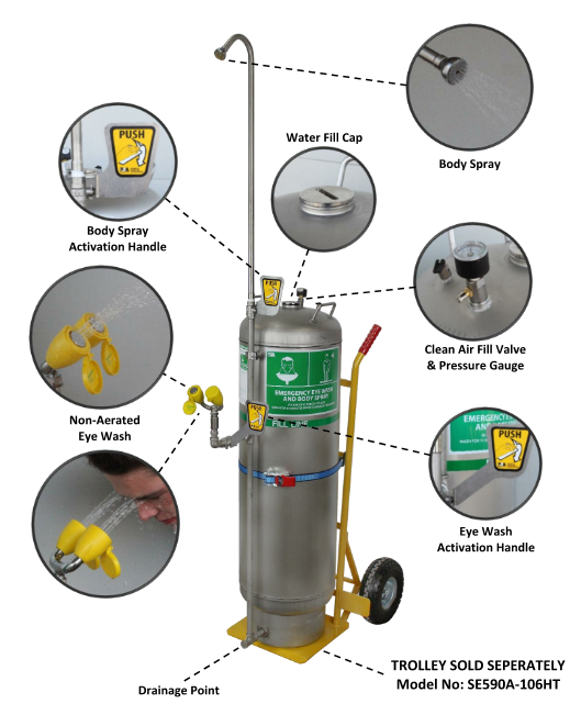 106 Litre Portable Eye Wash and Body Spray