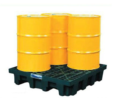 4 Drum Square Spill Pallet Polyethylene Low Profile