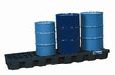 4 Drum Spill Pallet In-Line Polyethylene Low Profile