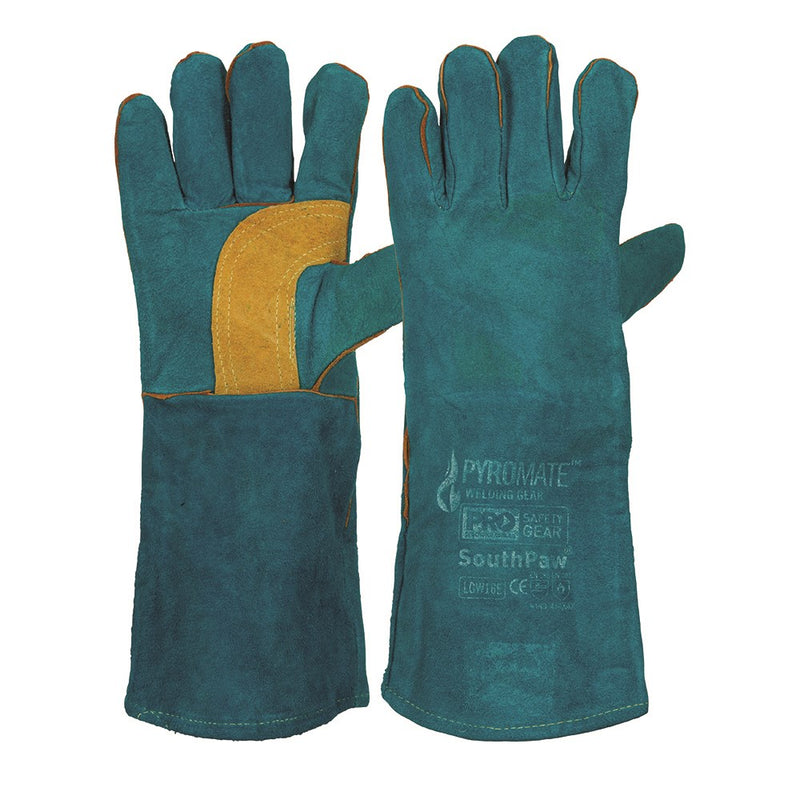 Welders Gloves Green & Gold - Left Hand Pair