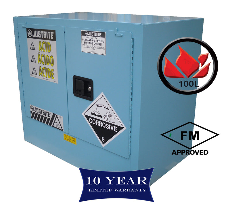 100L Dangerous Goods Storage Corrosive Chemical Safety Cabinet 10 Yr Warranty