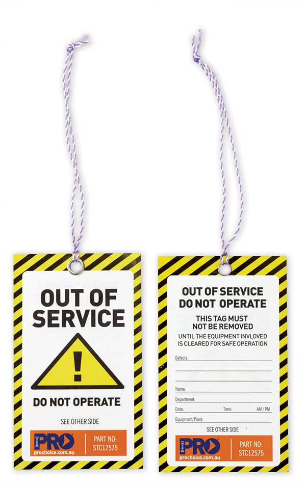 Safety Tags - Yellow Caution