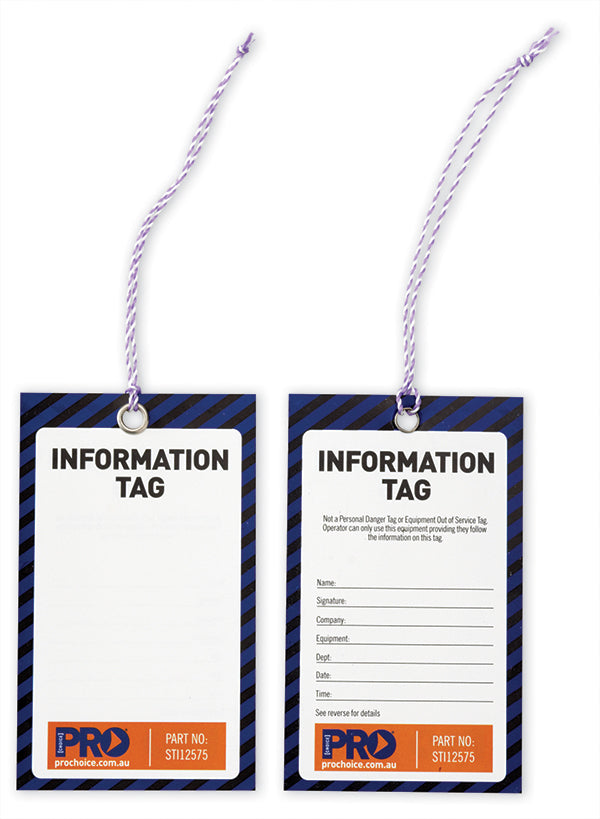 Information Safety Tag -125mm X 75mm